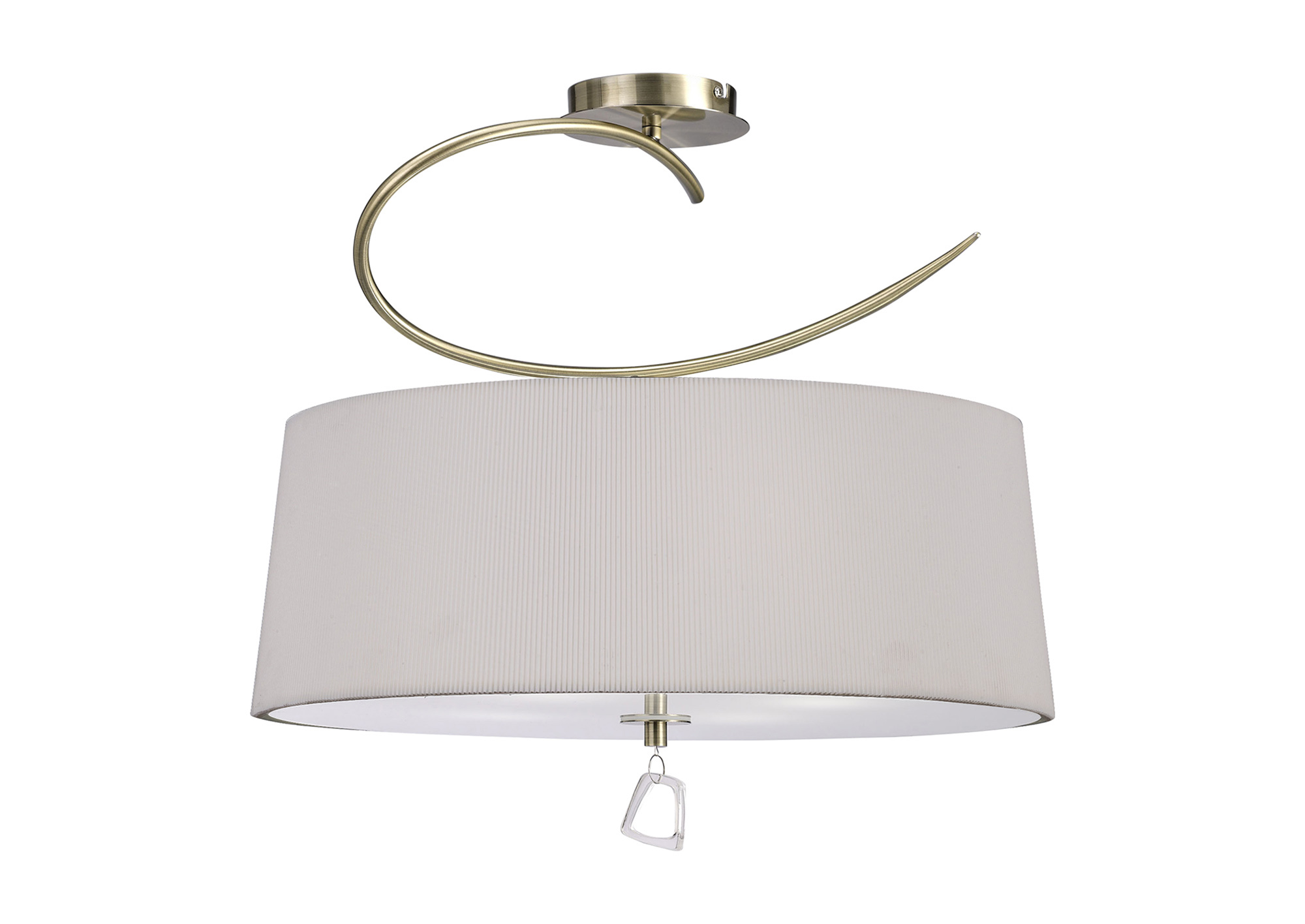 Mara Antique Brass-Ivory White Ceiling Lights Mantra Semi Flush Fittings